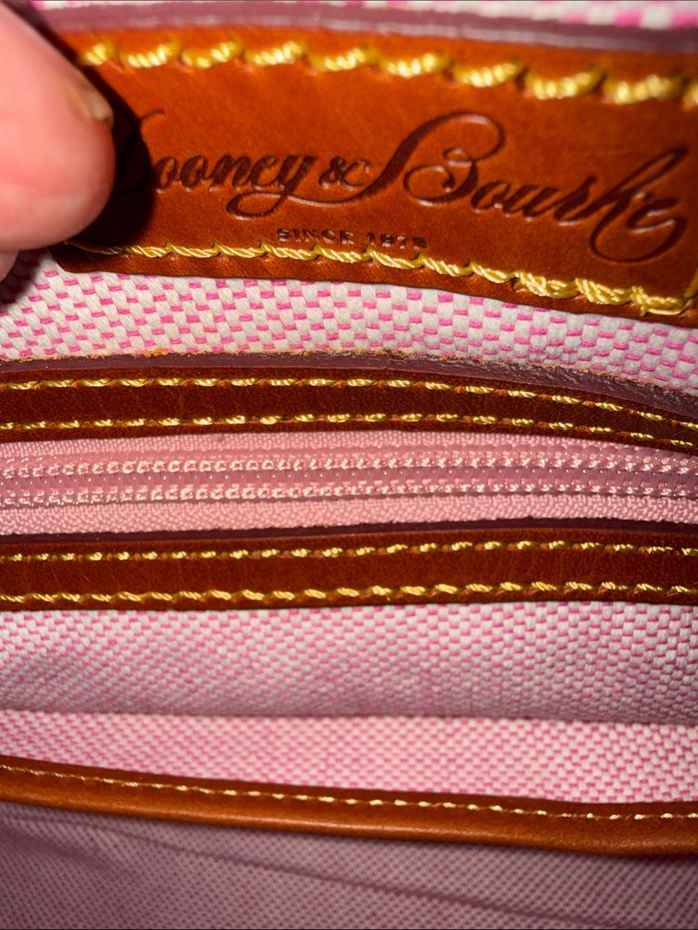 NWT - Dooney & Bourke Dillon Satchel Caramel Pebbled Leather. - Picture 6 of 7